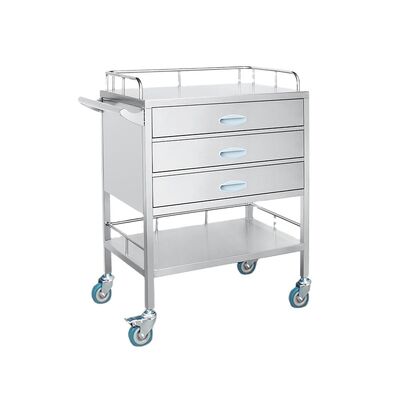 BR-M63 Hospital Crash Cart Clinic Drug Surgical Nursing Doctor Stainless Steel Medical Stainless Steel Medicine Trolley