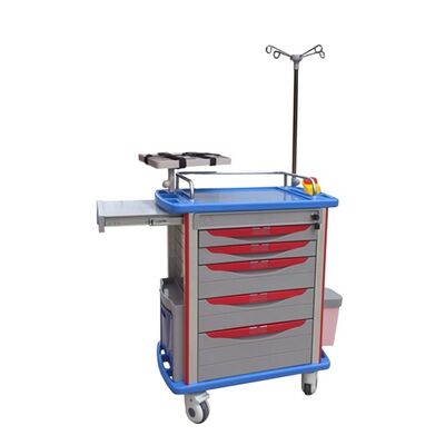 BR-ET001C Hospital Medical Crash Cart Equipment Wheels Moving Rescue High Quality Patient Care Nursing Table Emergency Trolley
