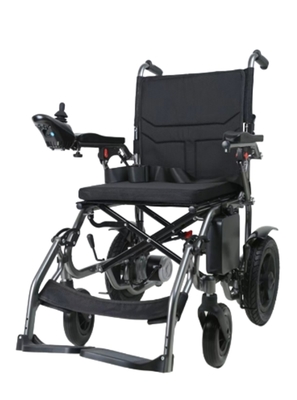 Fauteuil roulant électrique en alliage d'aluminium (moteur à balais, batterie au lithium, pliable)