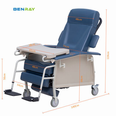 Lit de fauteuil inclinable résidentiel de luxe d'hôpital réglable pliant